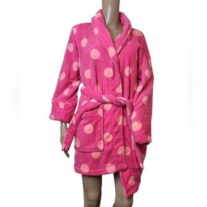 Victoria Secrets Pink Bling Polka Dot Bath Robe